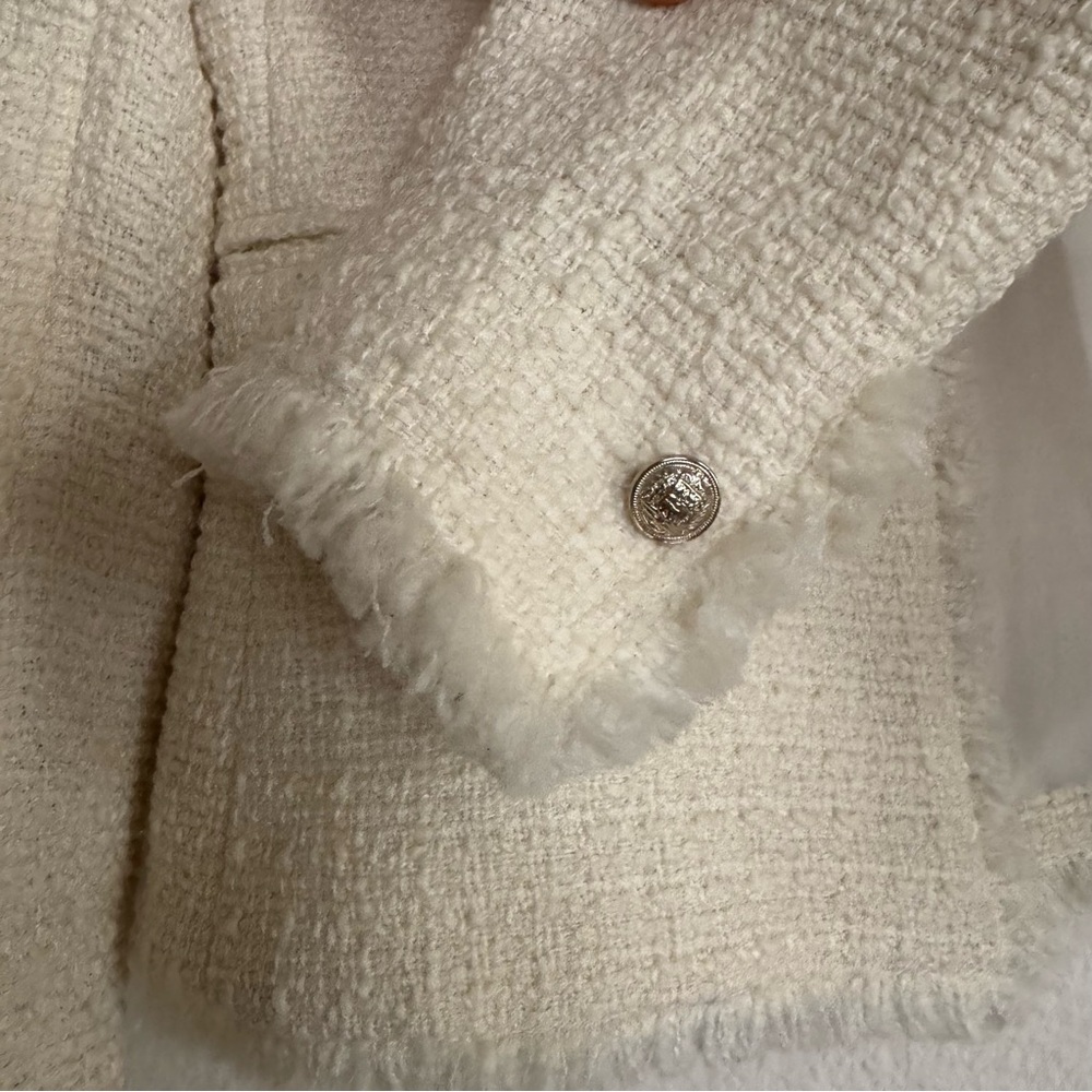 Cream Textured Jacket H&M New Without Tags Size XS - Picture 5 of 16